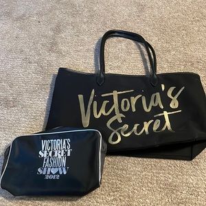 Victoria’s Secret shoulder bag and fashion show makeup bag